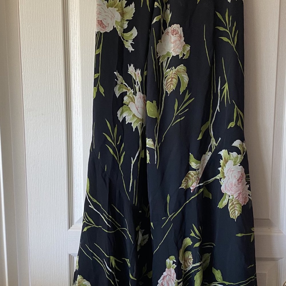 The J. Peterman Company  Floral Silk Skirt